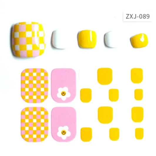 Toe Nail Art Sticker Tips Wraps Adhesive Decals Toenail Polish Strips DIY Pedicure Foot Decals Manicure Women - Glowing Love