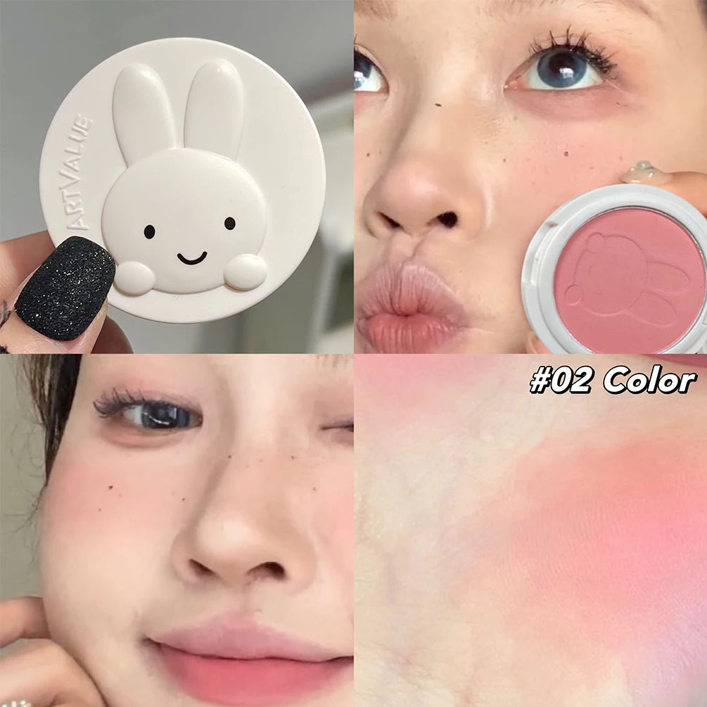 Single Color Blush Palette Waterproof Matte Peach Rouge Orange Red Face Blush Cheek Tint Brighten Contour Female Makeup Cosmetic