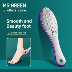 MR.GREEN Double Sided Foot File Pedicure Foot Care Tools Dead Skin Callus Remover Stainless Steel Professional