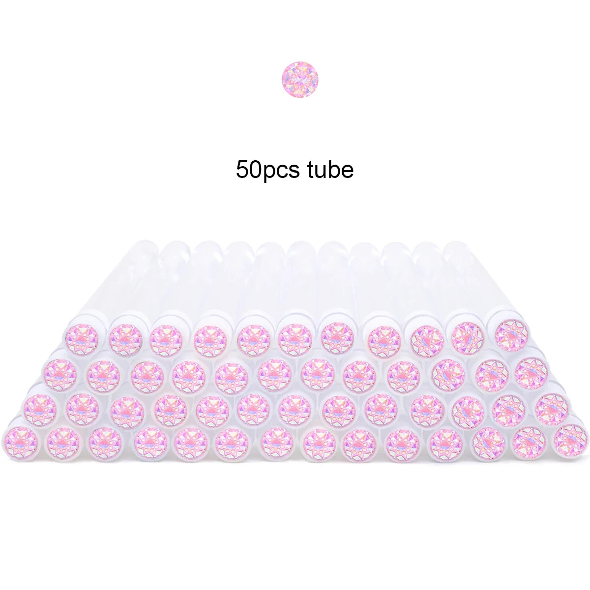 50Pcs Eyelash Brush Tubes With Crystal Lash Mascara Wands Eyebrow Comb Spoolies Container Lash Brush Applicators Makeup Tools - Glowing Love
