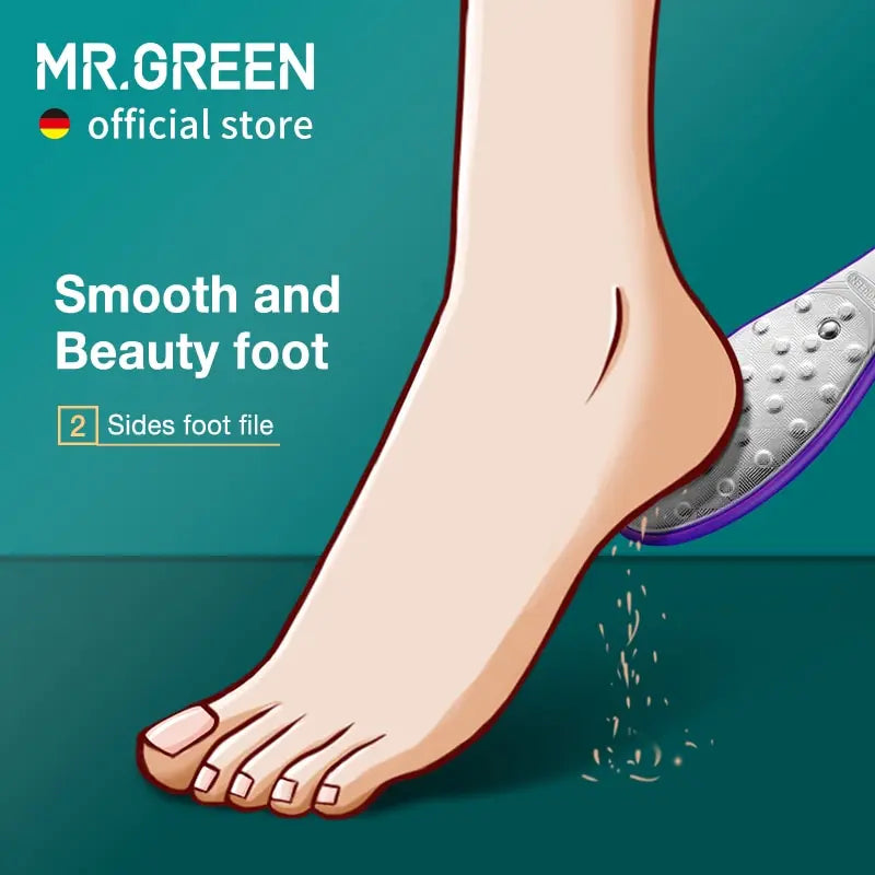 MR.GREEN Double Sided Foot File Pedicure Foot Care Tools Dead Skin Callus Remover Stainless Steel Professional - Glowing Love