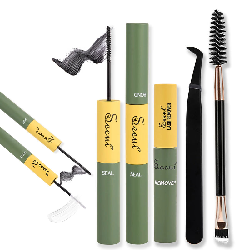 Individual Lashes Cluster Lash Clusters DIY Eyelash Extension Resuable with lash glue remover tweezers lash brush