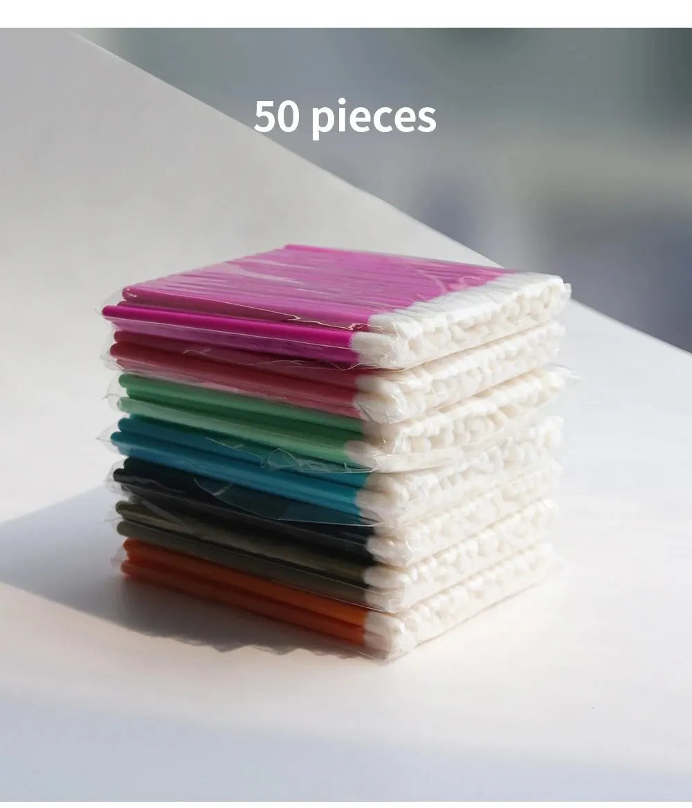 50Pcs Disposable Eyelash Eyebrow Brushes Gloss Swabs Lash Brush Eyeshadow Gloss Mascara Brushes - Glowing Love
