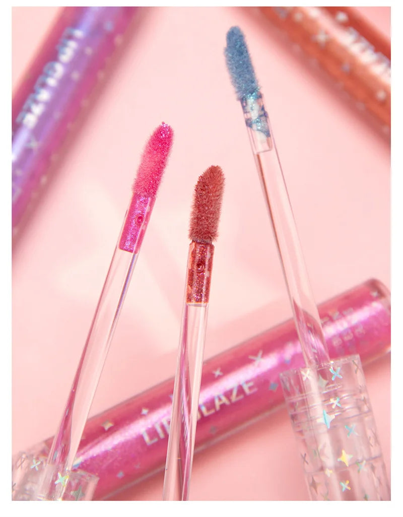 15 Colors Glitter Liquid Lipglaze Tint Laser Holographic Lipsticks Cosmetics Shiny Pigment Waterproof Makeup Women Lipglosses