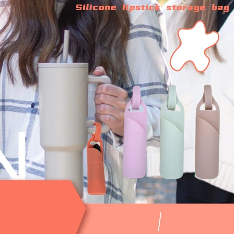 Lip Balm Holder Silicone Cosmetic Bag Lipsticks Holder Storage - Glowing Love