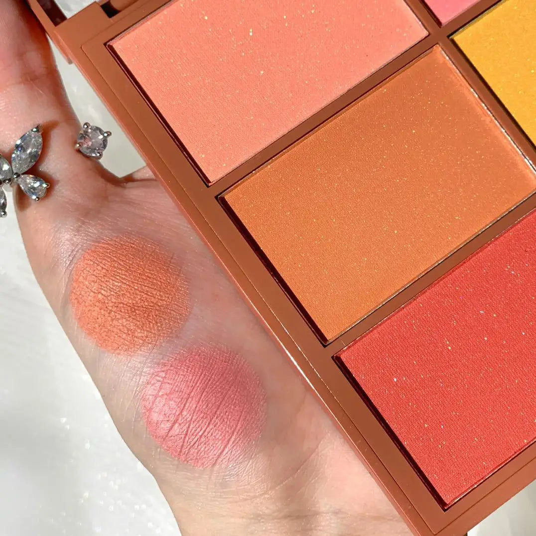 6 Colors Matte Blush Palette Cute Sunburn Makeup Palette Peach Pumpkin Color Lasting Nature Water Proof Quality Female Cosmetic