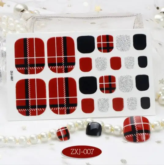 Toe Nail Art Sticker Tips Wraps Adhesive Decals Toenail Polish Strips DIY Pedicure Foot Decals Manicure Women - Glowing Love