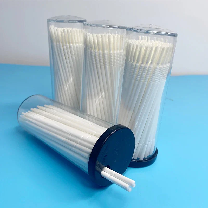 100pcs Long Head White Color Disposable Microbrush Applicator Mini Lash Brush Applicators Microblade Makeup Micro Brushes Tool - Glowing Love