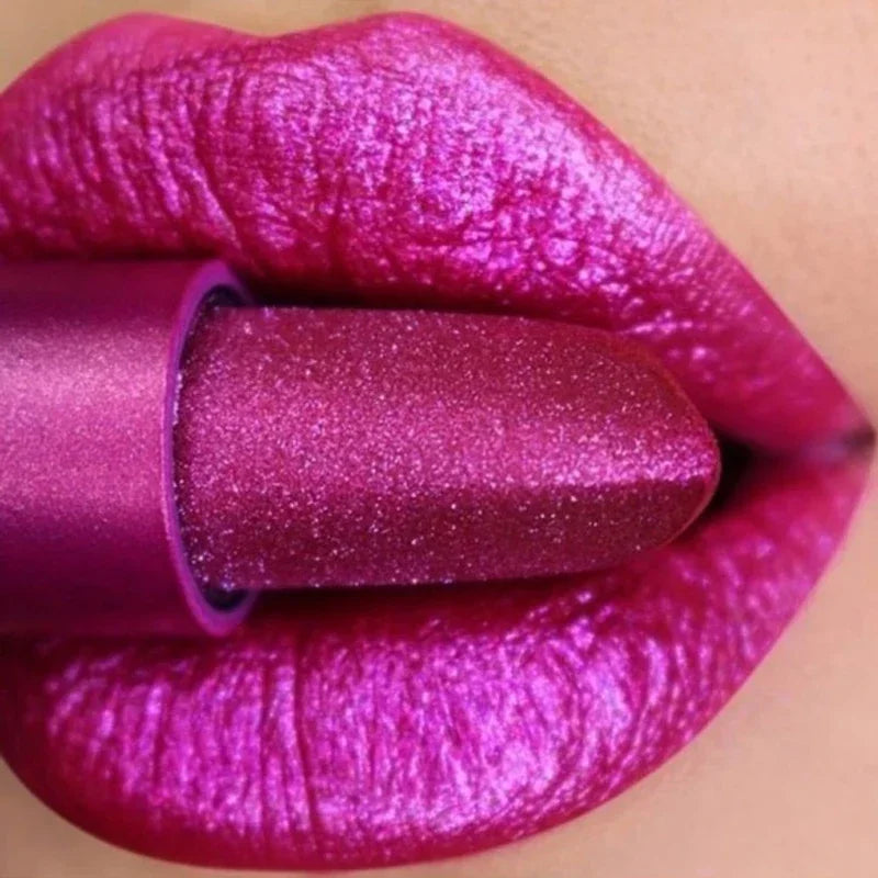 Waterproof Glitter Lipsticks Punk Style Nude Matte Not Fading Pearlescent Sexy Red Pink Velvet Lipsticks Lips Makeup Cosmetic - Glowing Love