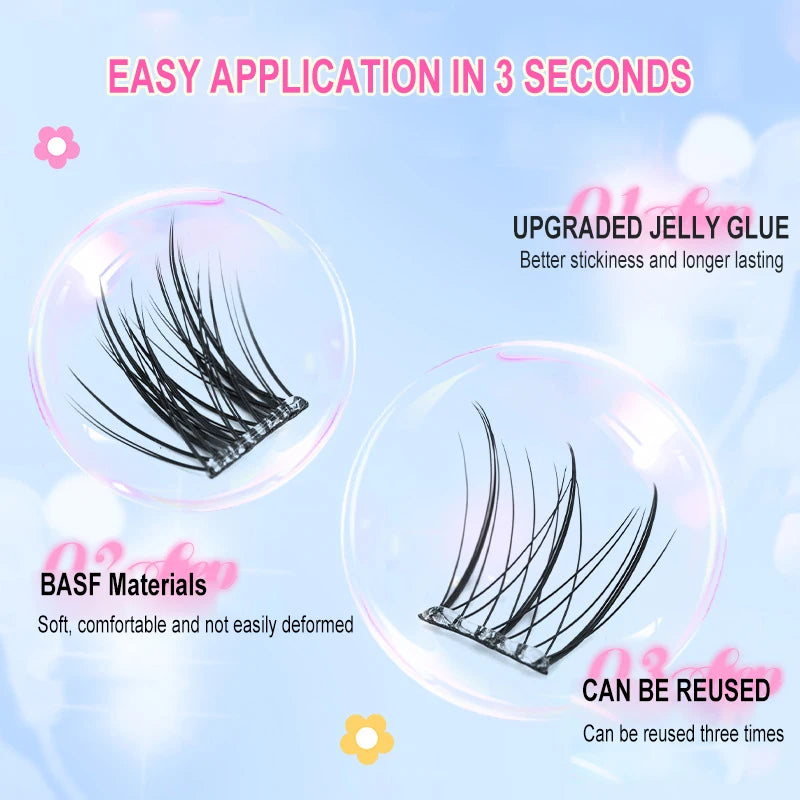 New Glue-free Self-adhesive False EyelashesC Curl Girl Group False Eyelashes DIY Anime Eyes Lashes Extension Enlarge Eyes Tool - Glowing Love