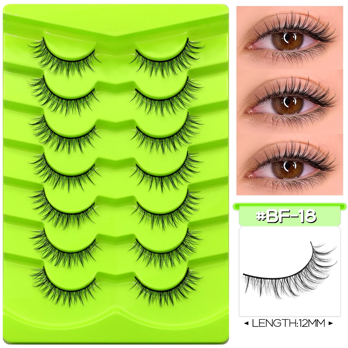 GROINNEYA Manga Lashes Eyes Lashes Soft Natural Long Eyelashes False Eyelashes Anime Wispy Strip Fake Lashes Makeup - Glowing Love
