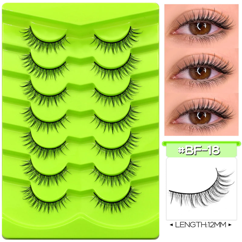 GROINNEYA Manga Lashes Eyes Lashes Soft Natural Long Eyelashes False Eyelashes Anime Wispy Strip Fake Lashes Makeup