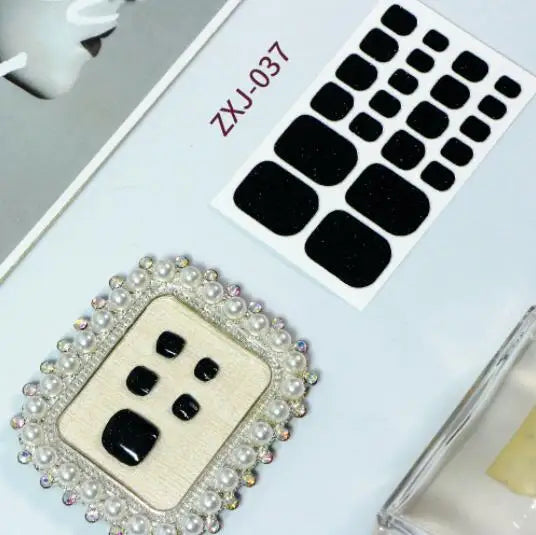 Toe Nail Art Sticker Tips Wraps Adhesive Decals Toenail Polish Strips DIY Pedicure Foot Decals Manicure Women - Glowing Love