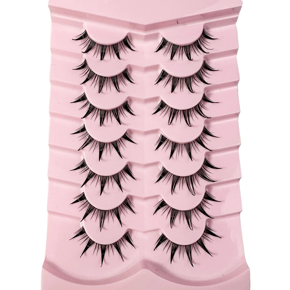 New 14/10/7/5Pairs Manga Lashes Natural Eyelashes Soft Cross Wispy Clear Band False Eyelashes Doll Eyes Lashes Cosplay Extension - Glowing Love