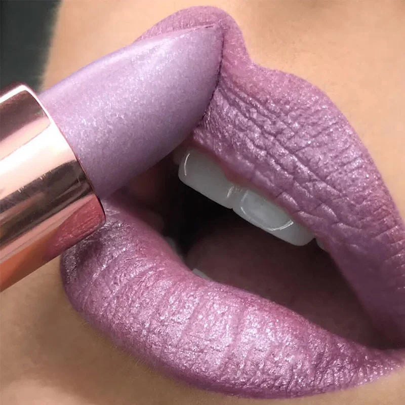 Diamond Temperature Color Changing Glitter Lipsticks Waterproof Longlasting Moisturizing Velvet Matte Lip Tint Sexy Lips Makeups