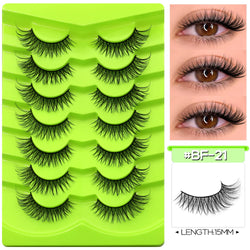 GROINNEYA Manga Lashes Eyes Lashes Soft Natural Long Eyelashes False Eyelashes Anime Wispy Strip Fake Lashes Makeup