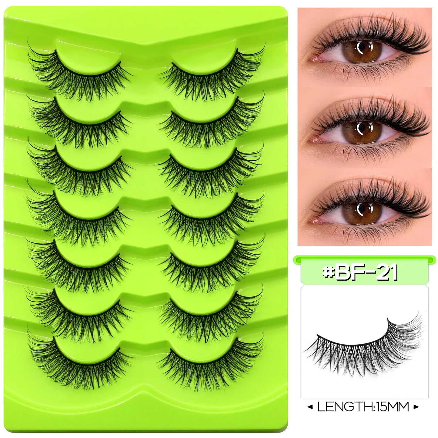 GROINNEYA Manga Lashes Eyes Lashes Soft Natural Long Eyelashes False Eyelashes Anime Wispy Strip Fake Lashes Makeup - Glowing Love