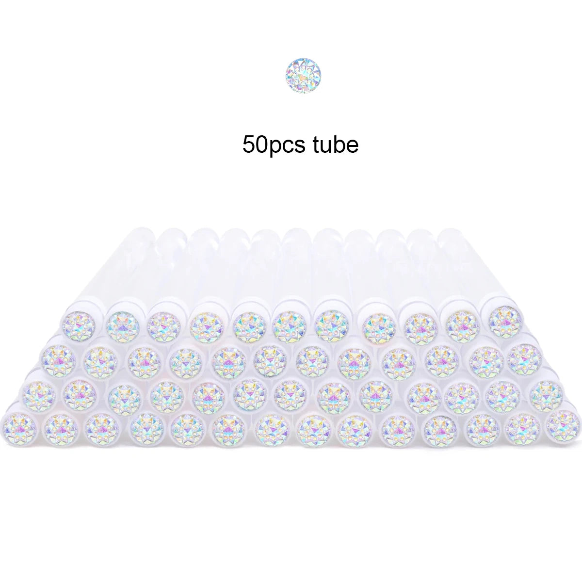 50Pcs Eyelash Brush Tubes With Crystal Lash Mascara Wands Eyebrow Comb Spoolies Container Lash Brush Applicators Makeup Tools - Glowing Love