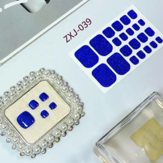 Toe Nail Art Sticker Tips Wraps Adhesive Decals Toenail Polish Strips DIY Pedicure Foot Decals Manicure Women - Glowing Love