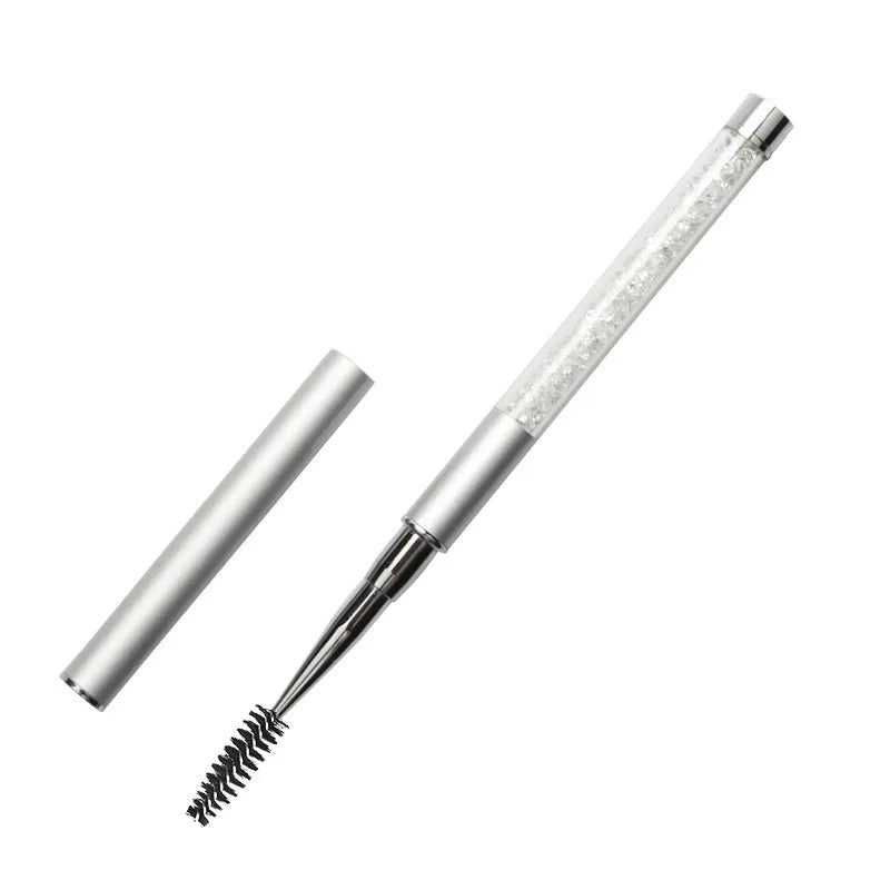 Rhinestone Handle Lash Brush Reusable Eyelash Brushes Mascara Applicator Wand Brushes Eyelash Extension Makeup Tool  Eyelashes - Glowing Love