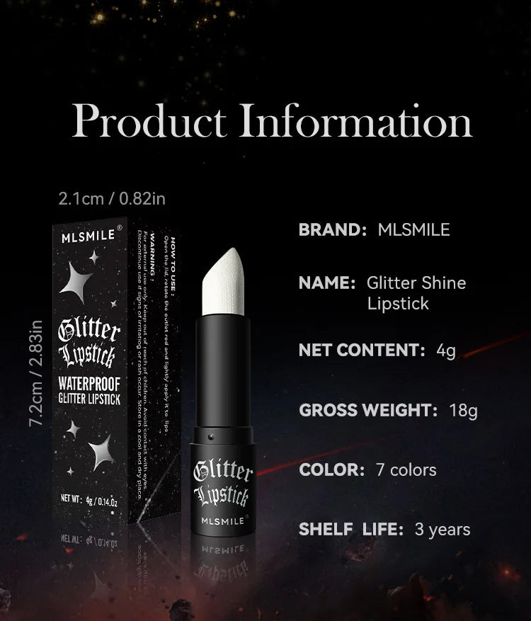 Waterproof Glitter Lipsticks Punk Style Nude Matte Not Fading Pearlescent Sexy Red Pink Velvet Lipsticks Lips Makeup Cosmetic