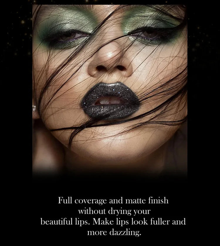 Waterproof Glitter Lipsticks Punk Style Nude Matte Not Fading Pearlescent Sexy Red Pink Velvet Lipsticks Lips Makeup Cosmetic