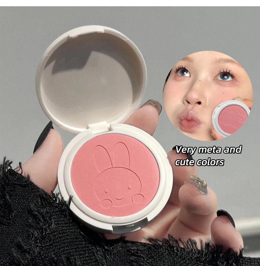 Single Color Blush Palette Waterproof Matte Peach Rouge Orange Red Face Blush Cheek Tint Brighten Contour Female Makeup Cosmetic