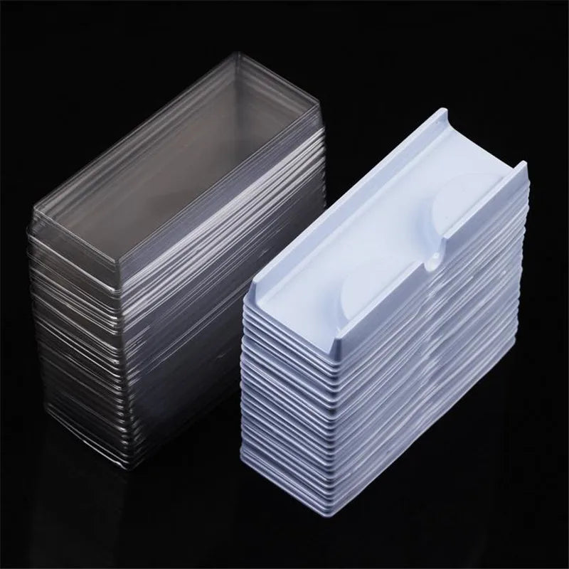 10pcs/set Reusable Eyes Lashes Case PVC Clear Lid Eyelash Holders False Eyelashes Empty Packing Box - Glowing Love