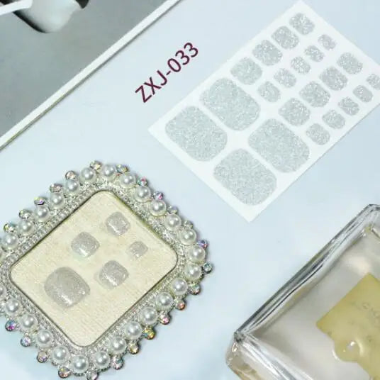 Toe Nail Art Sticker Tips Wraps Adhesive Decals Toenail Polish Strips DIY Pedicure Foot Decals Manicure Women - Glowing Love