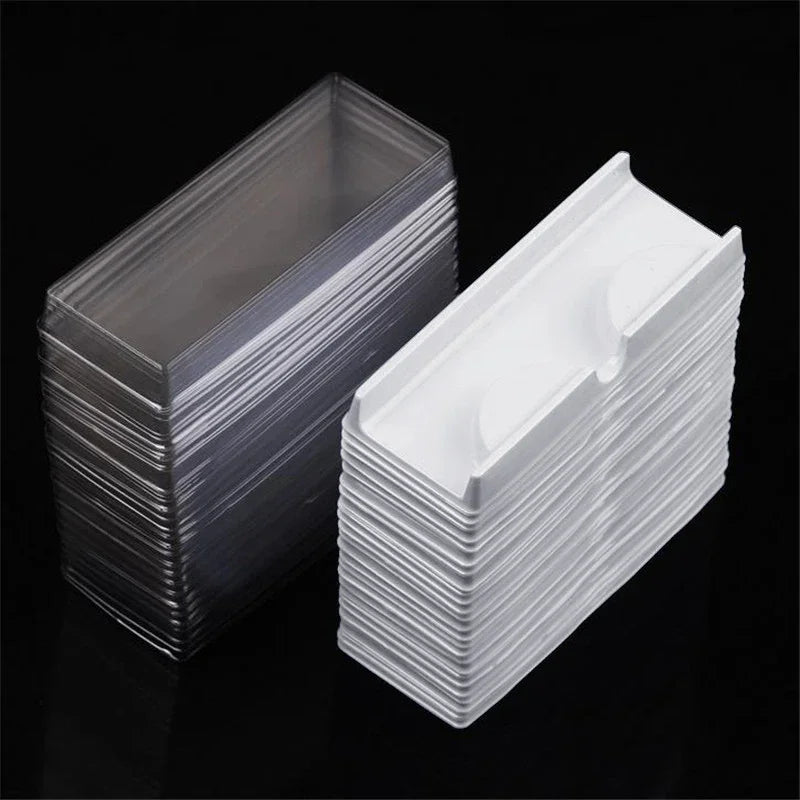 10pcs/set Reusable Eyes Lashes Case PVC Clear Lid Eyelash Holders False Eyelashes Empty Packing Box - Glowing Love