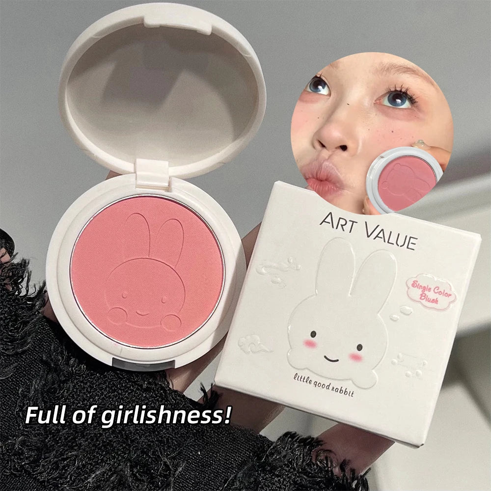 Single Color Blush Palette Waterproof Matte Peach Rouge Orange Red Face Blush Cheek Tint Brighten Contour Female Makeup Cosmetic