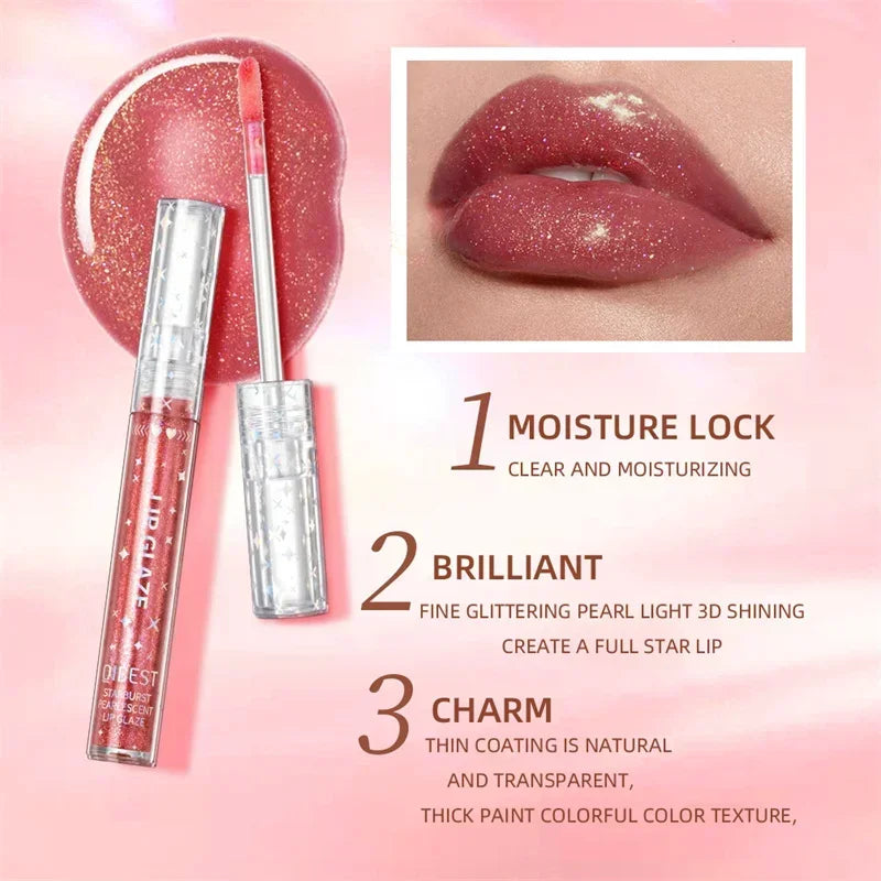 15 Colors Glitter Liquid Lipglaze Tint Laser Holographic Lipsticks Cosmetics Shiny Pigment Waterproof Makeup Women Lipglosses