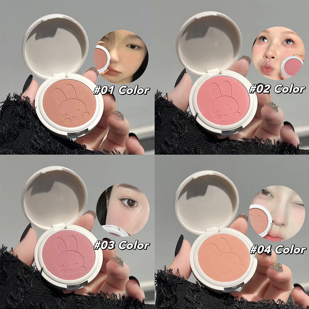 Single Color Blush Palette Waterproof Matte Peach Rouge Orange Red Face Blush Cheek Tint Brighten Contour Female Makeup Cosmetic