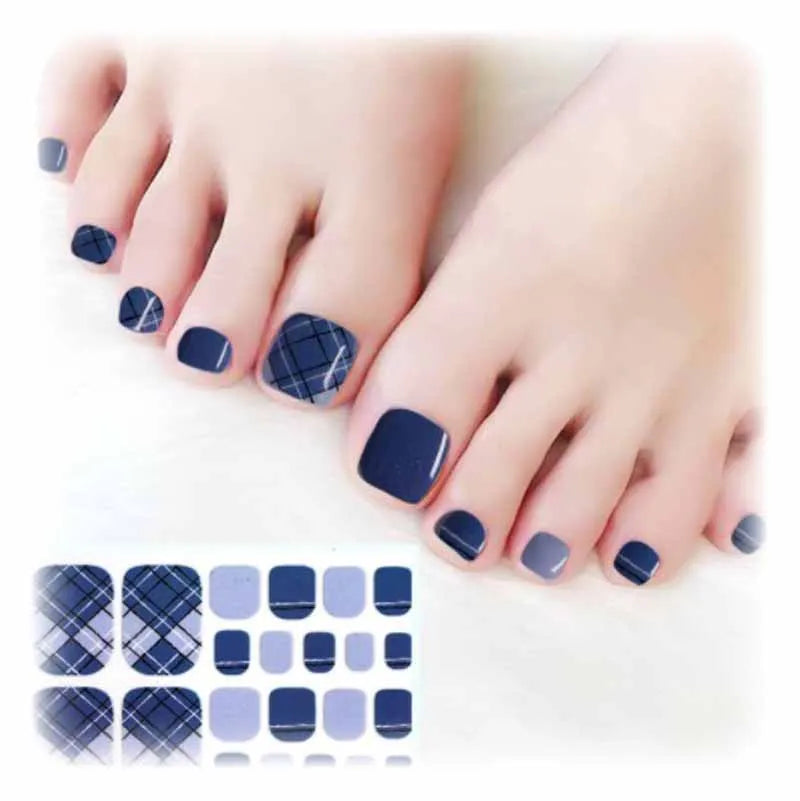 Toe Nail Art Sticker Tips Wraps Adhesive Decals Toenail Polish Strips DIY Pedicure Foot Decals Manicure Women