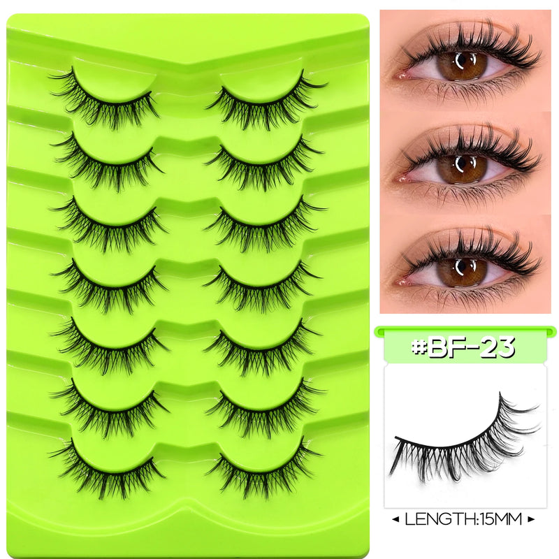 GROINNEYA Manga Lashes Eyes Lashes Soft Natural Long Eyelashes False Eyelashes Anime Wispy Strip Fake Lashes Makeup