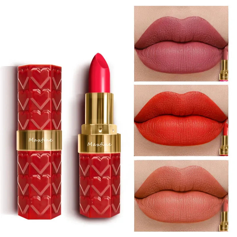 Nude Matte Lipsticks 4 Colors Waterproof Long Lasting Lip Stick Not Fading Sexy Nude Red Pink Velvet Lipsticks Makeup Cosmetic - Glowing Love