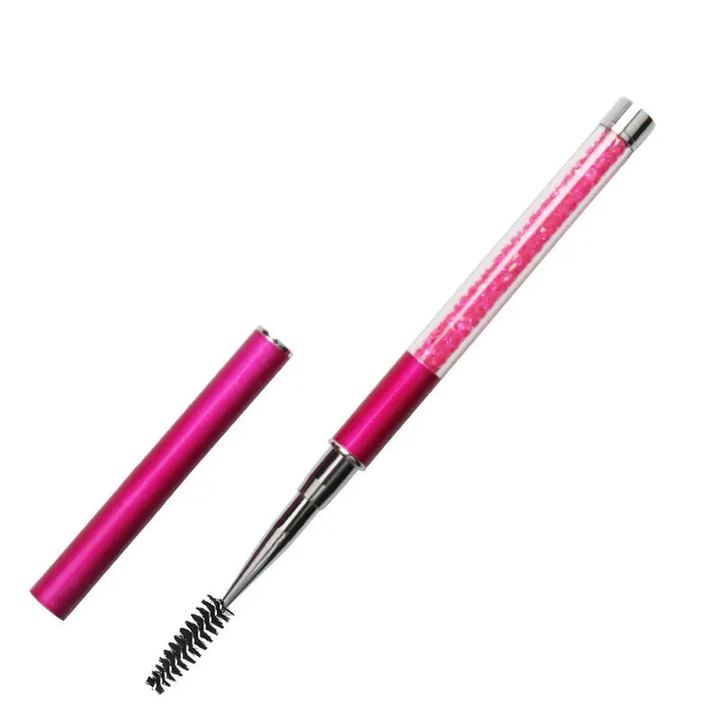 Rhinestone Handle Lash Brush Reusable Eyelash Brushes Mascara Applicator Wand Brushes Eyelash Extension Makeup Tool  Eyelashes - Glowing Love