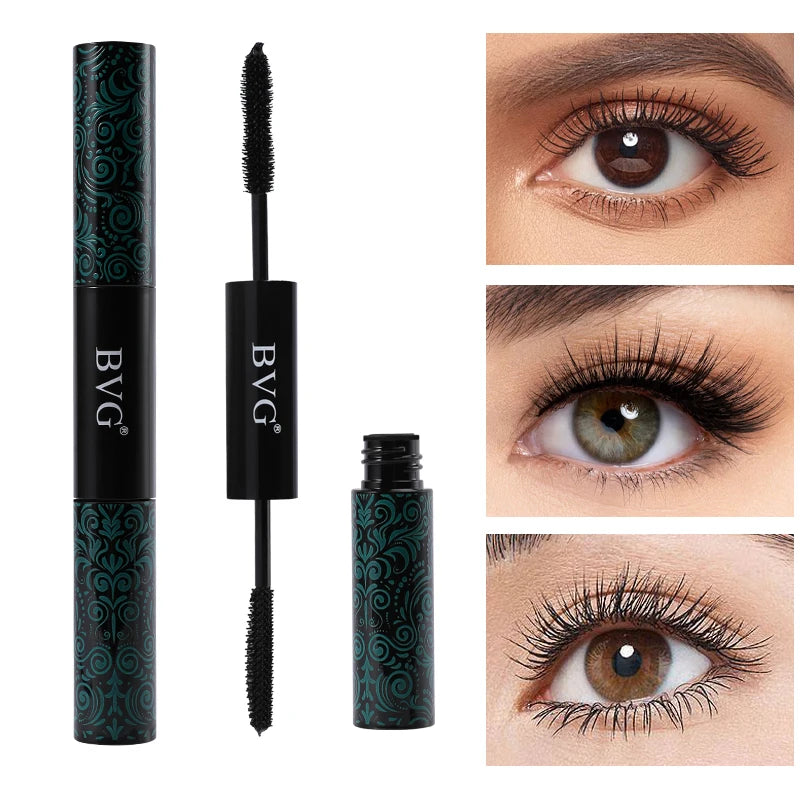 Double-ended mascara with ultra-fine brush head, full of curling, waterproof, anti-fouling, no makeup, curling eyelash makeup to