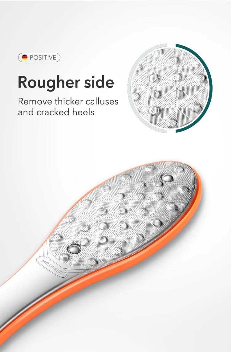 MR.GREEN Double Sided Foot File Pedicure Foot Care Tools Dead Skin Callus Remover Stainless Steel Professional