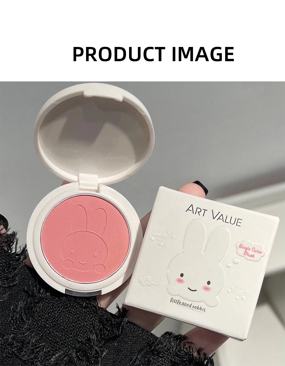 Single Color Blush Palette Waterproof Matte Peach Rouge Orange Red Face Blush Cheek Tint Brighten Contour Female Makeup Cosmetic