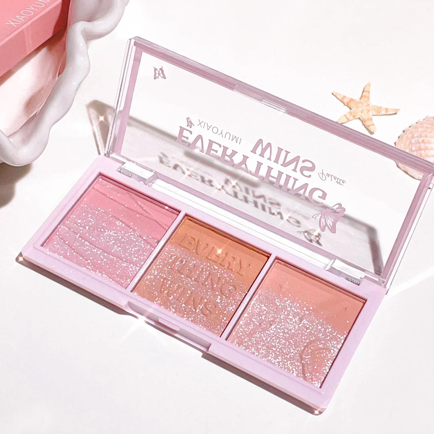 3-color Blush Palette Nude Makeup Natural Matte Milk Tea Orange Tone Long-lasting Rouge Blush Powder Cream Palette