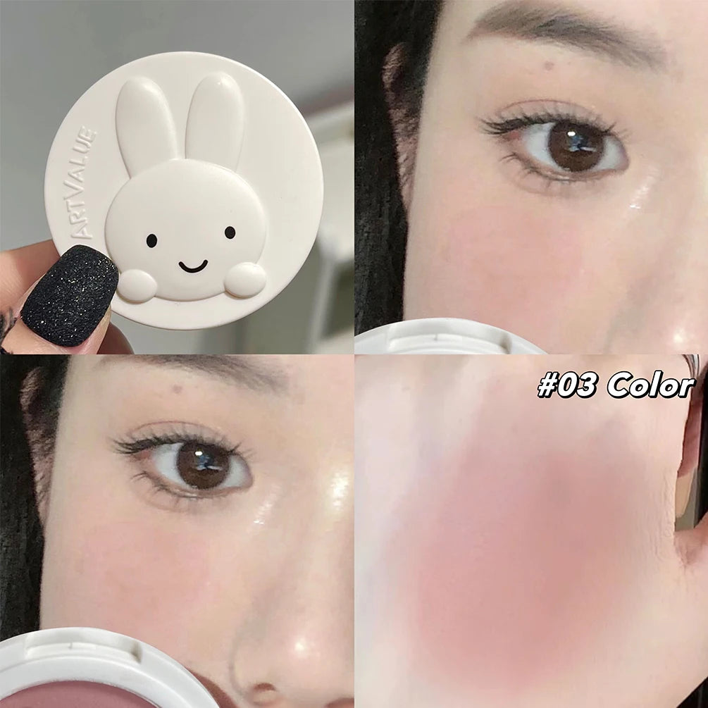 Single Color Blush Palette Waterproof Matte Peach Rouge Orange Red Face Blush Cheek Tint Brighten Contour Female Makeup Cosmetic