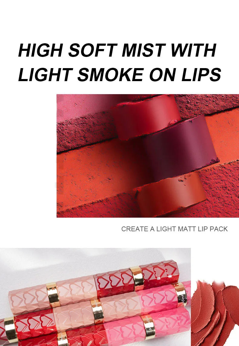 Nude Matte Lipsticks 4 Colors Waterproof Long Lasting Lip Stick Not Fading Sexy Nude Red Pink Velvet Lipsticks Makeup Cosmetic - Glowing Love