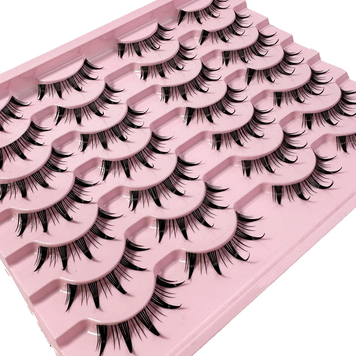 New 14/10/7/5Pairs Manga Lashes Natural Eyelashes Soft Cross Wispy Clear Band False Eyelashes Doll Eyes Lashes Cosplay Extension - Glowing Love