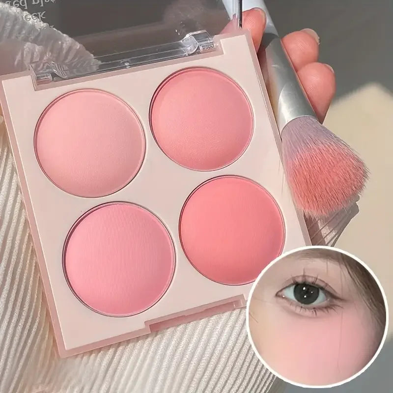 4-Color Matte Blush Palette, Waterproof Long-Lasting, Easy Apply,Multi-Look Face & Eye Makeup,Unisex,Safe Certified,Perfect Gift