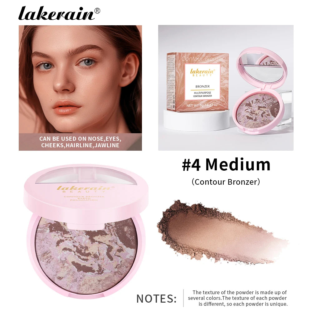 Demi Matte Baked Powder Palette Color Correcting Powder Foundation Brighten Coverage Oil Control Semi Matte Natural Finish Makeu - Glowing Love