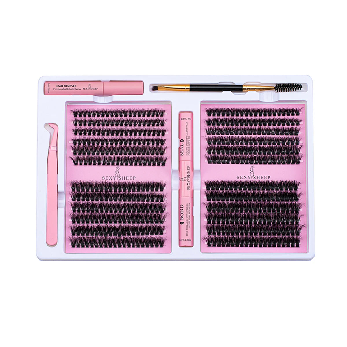 DIY False Eyelashes Clusters Extensions Individual Lashes Cluster Natural Segmented With glue,Remover,lash brush，tweezers - Glowing Love