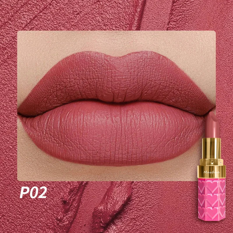 Nude Matte Lipsticks 4 Colors Waterproof Long Lasting Lip Stick Not Fading Sexy Nude Red Pink Velvet Lipsticks Makeup Cosmetic - Glowing Love