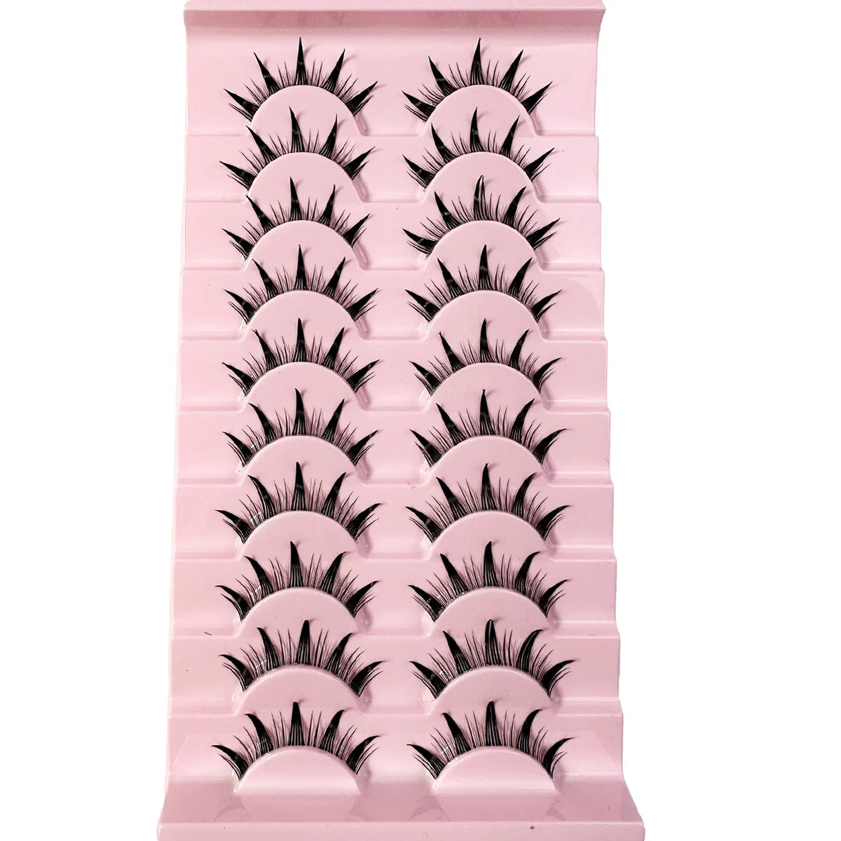 New 14/10/7/5Pairs Manga Lashes Natural Eyelashes Soft Cross Wispy Clear Band False Eyelashes Doll Eyes Lashes Cosplay Extension - Glowing Love