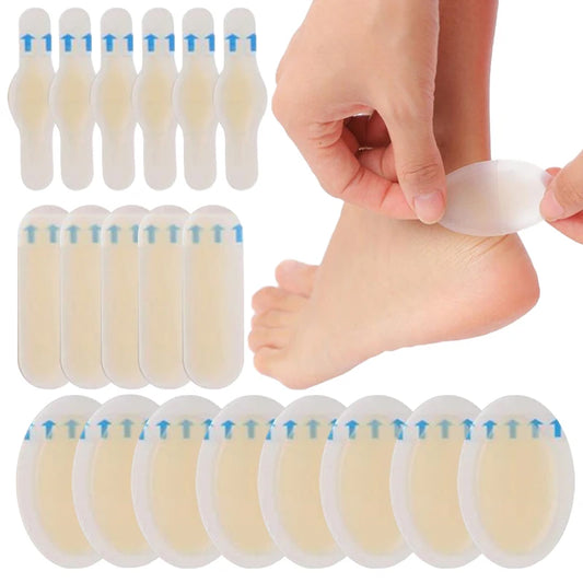 24pcs Adhesive Hydrocolloid Gel Blister Plaster Heel Anti Wear Sticker For Pedicure Foot Care Patch Tool - Glowing Love